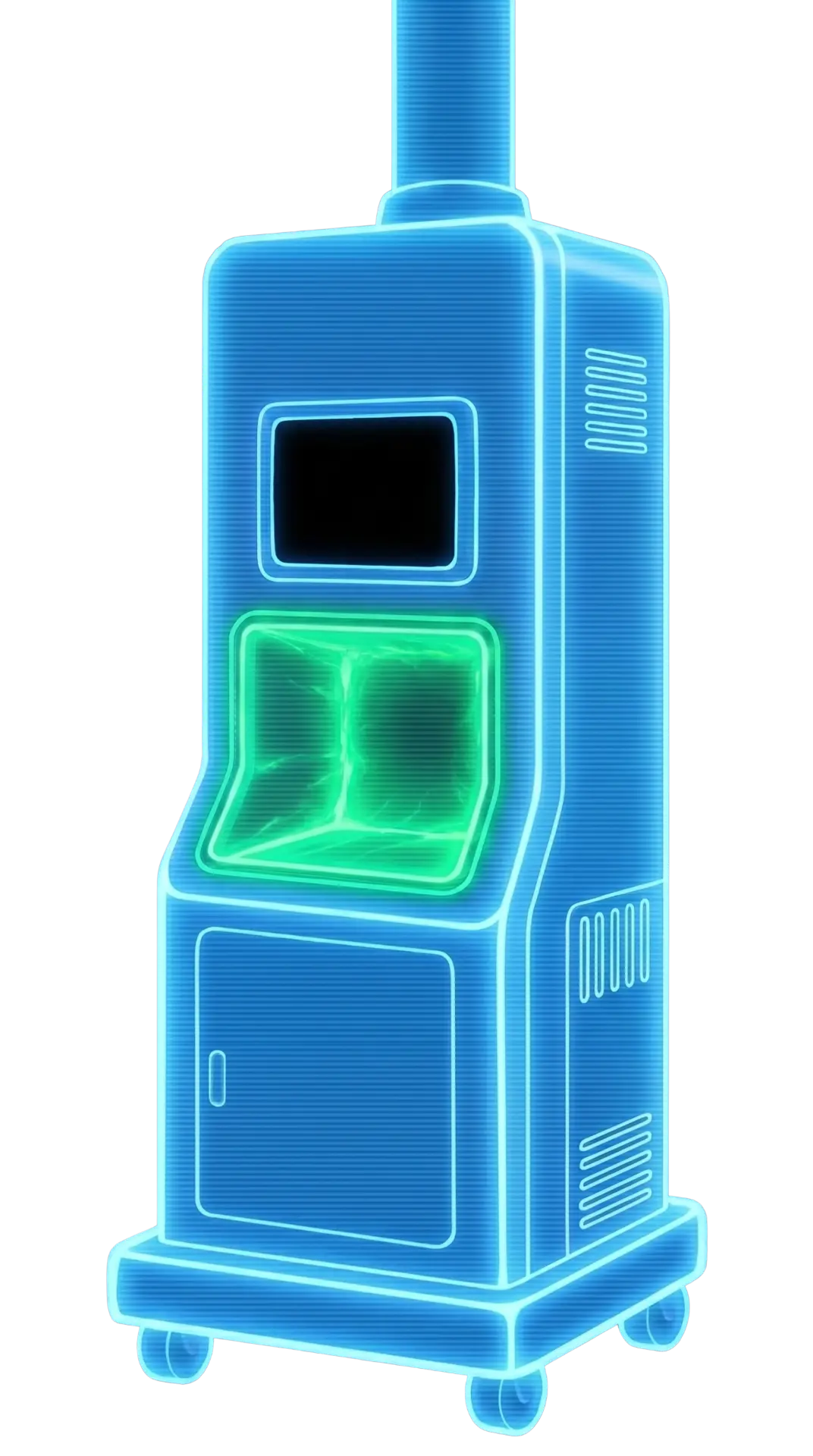 Futuristic X-ray scanning machine